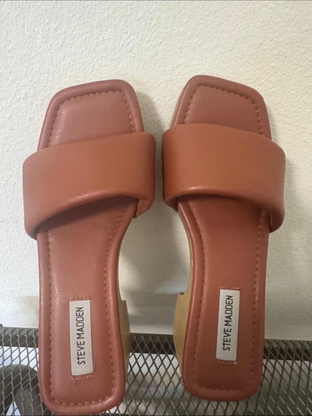 Steve Madden Terracotta Wide Strap Slide Sandals